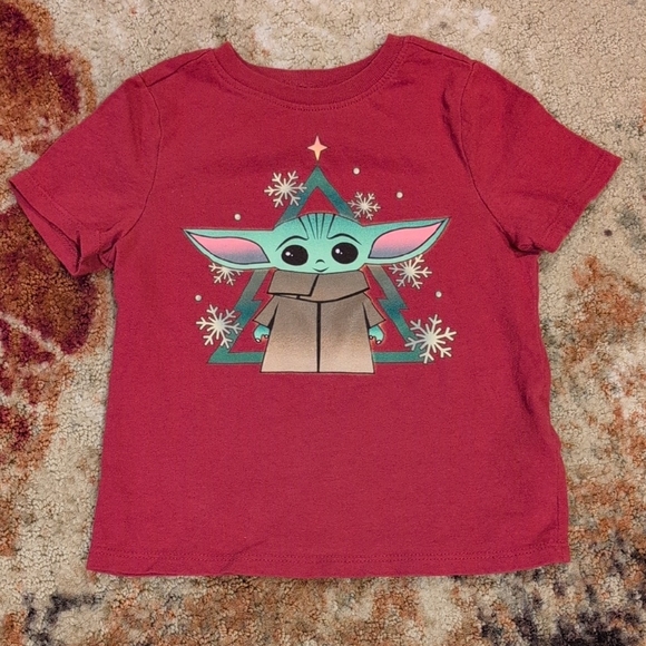 Old Navy Burnt Orange Tee with Star Wars Mandalorian (Baby Yoda) - Picture 1 of 3